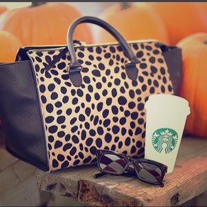 Clare V. Leather pony hair leopard bag!